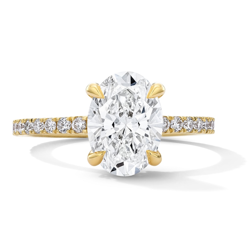 Main Image 1 of 2-1/2 CT. T.W. Oval Certified Lab-Grown Diamond Solitaire Engagement Ring in 18K Gold (D/IF)