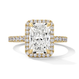 3-5/8 CT. T.W. Radiant-Cut Certified Lab-Grown Diamond Frame Engagement Ring in 18K Gold (D/IF)
