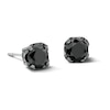 Thumbnail Image 1 of 2 CT. T.W. Black Diamond Solitaire Stud Earrings in Sterling Silver with Black Rhodium Plate