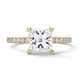 2-1/2 CT. T.W. Princess-Cut Certified Lab-Grown Diamond Hidden Frame Engagement Ring in 18K Gold (D/IF)