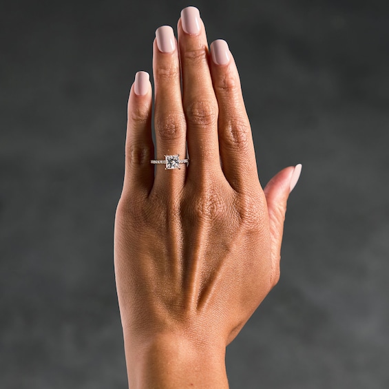 2-1/2 CT. T.w. Princess-Cut Certified Lab-Grown Diamond Hidden Frame Engagement Ring in 18K Gold (D/If)