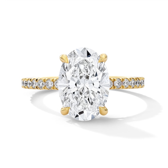 3-1/2 CT. T.w. Oval-Cut Certified Lab-Grown Diamond Engagement Ring in 18K Gold (D/If)