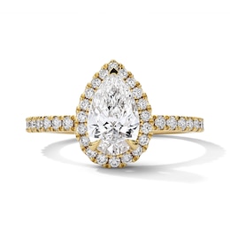 1-1/2 CT. T.W. Pear-Shaped Certified Lab-Grown Diamond Frame Engagement Ring in 18K Gold (D/IF)