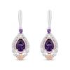 Thumbnail Image 1 of Enchanted Disney Ariel Amethyst and 1/6 CT. T.W. Diamond Drop Earrings in Sterling Silver with 14K Rose Gold Plate