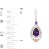 Thumbnail Image 3 of Enchanted Disney Ariel Amethyst and 1/6 CT. T.W. Diamond Drop Earrings in Sterling Silver with 14K Rose Gold Plate