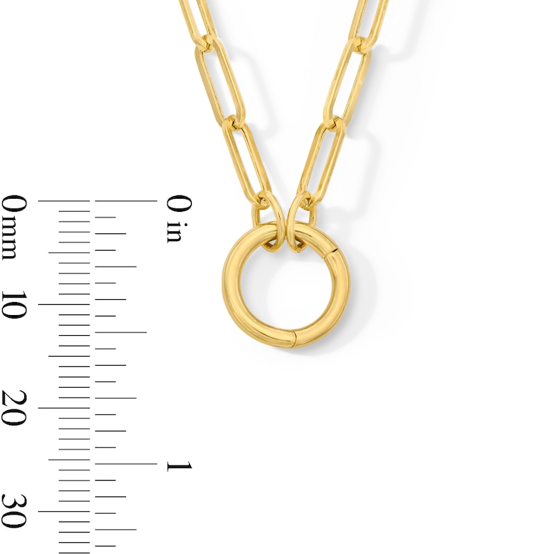 Main Image 3 of 3.15mm Paper Clip Chain and Charm Holder Necklace in Hollow 10K Gold - 18"
