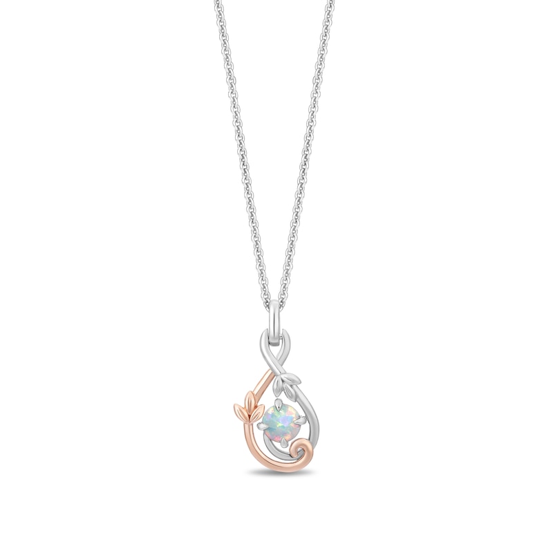 Main Image 3 of Enchanted Disney Rapunzel Lab-Created Opal Necklace and Earrings Set in Sterling Silver with 14K Rose Gold Plate