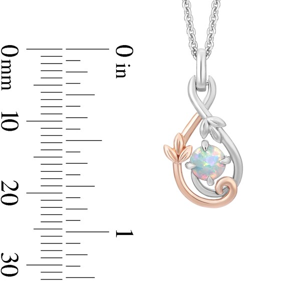 Enchanted Disney Rapunzel Lab-Created Opal Necklace and Earrings Set in Sterling Silver with 14K Rose Gold Plate