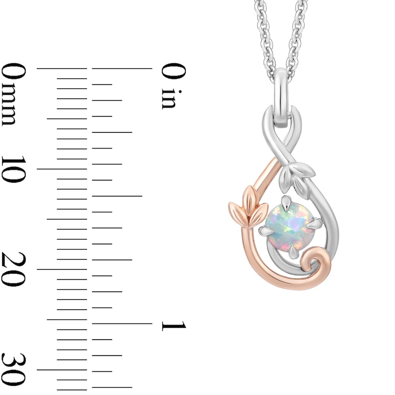 Main Image 5 of Enchanted Disney Rapunzel Lab-Created Opal Necklace and Earrings Set in Sterling Silver with 14K Rose Gold Plate