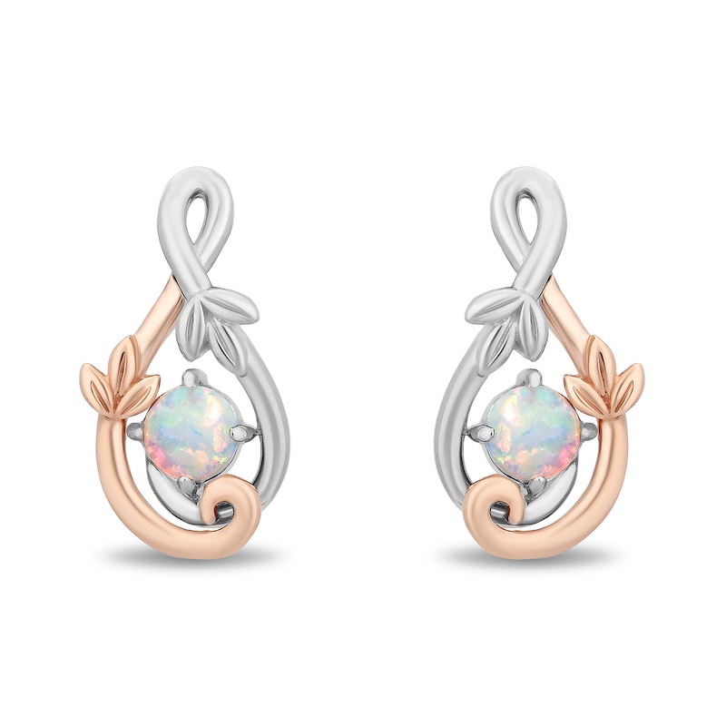Main Image 6 of Enchanted Disney Rapunzel Lab-Created Opal Necklace and Earrings Set in Sterling Silver with 14K Rose Gold Plate