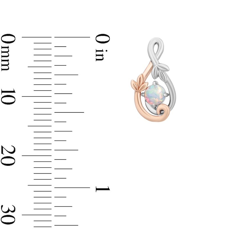 Main Image 8 of Enchanted Disney Rapunzel Lab-Created Opal Necklace and Earrings Set in Sterling Silver with 14K Rose Gold Plate