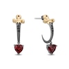 Thumbnail Image 2 of Enchanted Disney Villains Heart-Shaped Garnet and Black Diamond Dagger Earrings in Sterling Silver and 14K Gold Plate