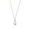 Thumbnail Image 1 of Pear-Shaped Opal and Lab-Grown Diamond Accent Pendant in 10K Gold (F/VS2)