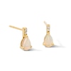 Thumbnail Image 1 of Pear-Shaped Opal and Lab-Grown Diamond Accent Drop Earrings in 10K Gold (F/VS2)