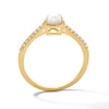 Thumbnail Image 2 of Pear-Shaped Opal and 1/10 CT. T.W. Lab-Grown Diamond Ring in 10K Gold (F/VS2)