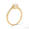 Thumbnail Image 3 of Pear-Shaped Opal and 1/10 CT. T.W. Lab-Grown Diamond Ring in 10K Gold (F/VS2)