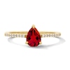 Thumbnail Image 1 of Pear-Shaped Ruby and 1/10 CT. T.W. Lab-Grown Diamond Ring in 10K Gold (F/VS2)