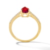 Thumbnail Image 3 of Pear-Shaped Ruby and 1/10 CT. T.W. Lab-Grown Diamond Ring in 10K Gold (F/VS2)