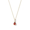 Thumbnail Image 1 of Pear-Shaped Ruby and Lab-Grown Diamond Accent Pendant in 10K Gold (F/VS2)
