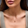 Thumbnail Image 2 of Pear-Shaped Ruby and Lab-Grown Diamond Accent Pendant in 10K Gold (F/VS2)