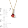 Thumbnail Image 3 of Pear-Shaped Ruby and Lab-Grown Diamond Accent Pendant in 10K Gold (F/VS2)