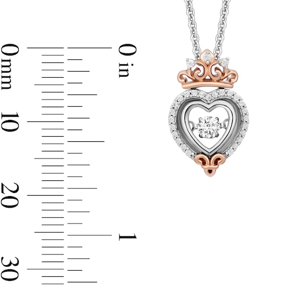 Enchanted Disney Majestic Princess Topaz and 1/10 CT. T.w. Diamond Pendant in Sterling Silver and 10K Rose Gold - 19"