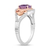 Thumbnail Image 2 of Enchanted Disney Ariel Oval Amethyst and 1/6 CT. T.W. Diamond Ring in Sterling Silver and 14K Rose Gold Plate