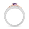 Thumbnail Image 3 of Enchanted Disney Ariel Oval Amethyst and 1/6 CT. T.W. Diamond Ring in Sterling Silver and 14K Rose Gold Plate