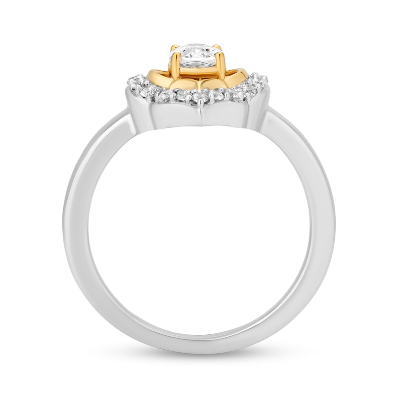 Main Image 3 of Enchanted Star Jasmine 3/4 CT. T.W. Lab-Grown Diamond Ring in Sterling Silver and 14K Gold Plate (F/VS2)