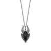 Thumbnail Image 1 of Enchanted Disney Villains Maleficent Onyx and 1/20 CT. T.W. Black Diamond Pendant in Black-Plated Sterling Silver - 19"