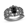 Thumbnail Image 1 of Enchanted Disney Villains Maleficent Black Onyx and 1/6 CT. T.W. Black Diamond Ring in Black Plated Sterling Silver