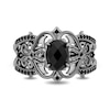 Thumbnail Image 4 of Enchanted Disney Villains Maleficent Black Onyx and 1/6 CT. T.W. Black Diamond Ring in Black Plated Sterling Silver