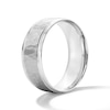 Thumbnail Image 2 of 7.5mm Hammered Wedding Band in 10K White Gold