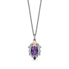 Thumbnail Image 1 of Enchanted Disney Villains Ursula Amethyst and 1/15 CT. T.W. Diamond Pendant in Sterling Silver and 10K Rose Gold - 19"