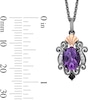 Thumbnail Image 3 of Enchanted Disney Villains Ursula Amethyst and 1/15 CT. T.W. Diamond Pendant in Sterling Silver and 10K Rose Gold - 19"