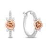 Thumbnail Image 2 of Enchanted Star Belle 1/8 CT. T.W. Lab-Grown Diamond Hoop Earrings in Sterling Silver and 14K Rose Gold Plate (F/VS2)
