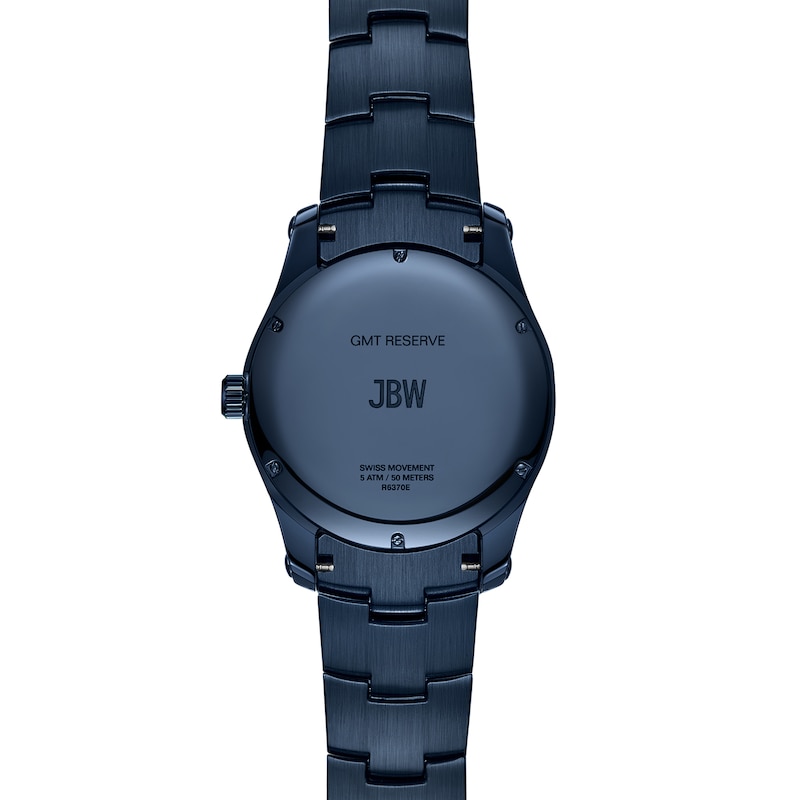 Main Image 3 of Men's JBW Reserve Jet Setter GMT 1/8 CT.T.W. Diamond Blue IP Watch with Blue Dial (Model: R6370E)