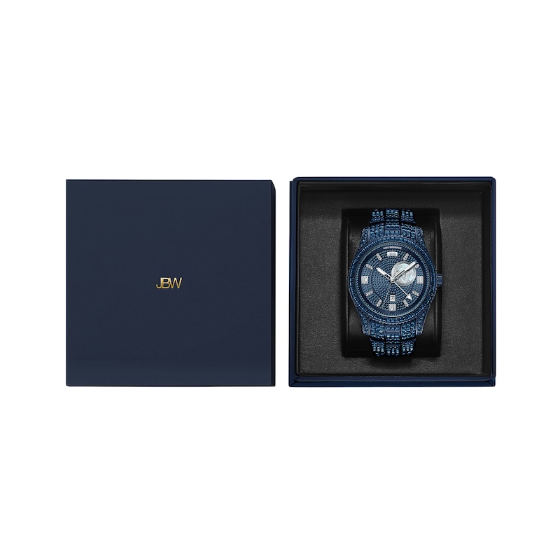 Main Image 6 of Men's JBW Reserve Jet Setter GMT 1/8 CT.T.W. Diamond Blue IP Watch with Blue Dial (Model: R6370E)