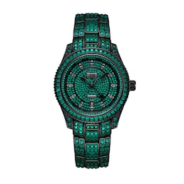 Men's JBW Reserve Jet Setter GMT 1/8 CT.T.W. Diamond Black IP Watch with Black Dial (Model: R6393C)