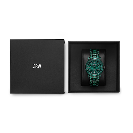 Men's JBW Reserve Jet Setter GMT 1/8 Ct.t.w. Diamond Black IP Watch with Black Dial (Model: R6393C)