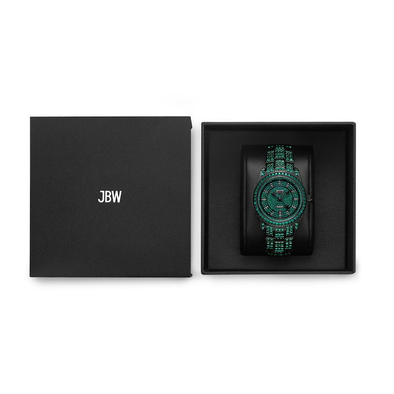 Main Image 7 of Men's JBW Reserve Jet Setter GMT 1/8 CT.T.W. Diamond Black IP Watch with Black Dial (Model: R6393C)