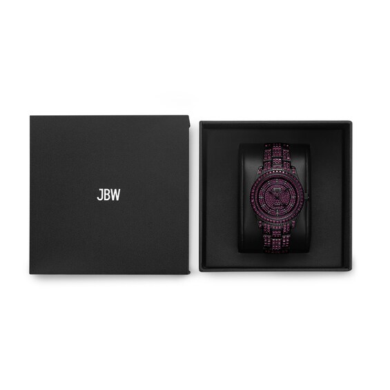 Men's JBW Reserve Jet Setter GMT 1/8 Ct.t.w. Diamond Black IP Watch with Black Dial (Model: R6393D)