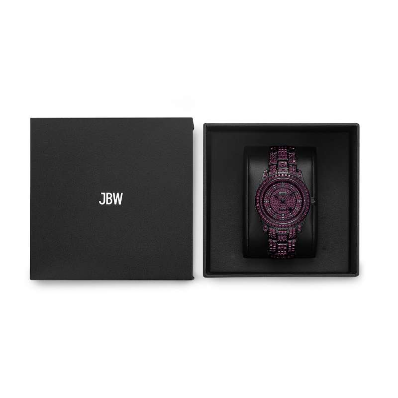Main Image 6 of Men's JBW Reserve Jet Setter GMT 1/8 CT.T.W. Diamond Black IP Watch with Black Dial (Model: R6393D)
