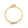 Thumbnail Image 2 of Pear-Shaped Pink Tourmaline and Lab-Grown Diamond-Accent Bypass Ring in 10K Gold (F/VS2)