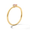 Thumbnail Image 3 of Pear-Shaped Pink Tourmaline and Lab-Grown Diamond-Accent Bypass Ring in 10K Gold (F/VS2)