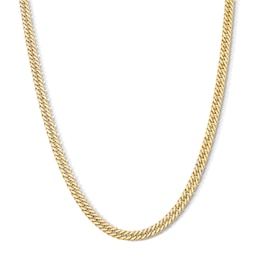 4.25mm Double Curb Chain Necklace in Semi-Solid 10K Gold - 22"