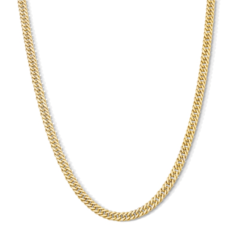 Main Image 1 of 4.25mm Double Curb Chain Necklace in Semi-Solid 10K Gold - 22"