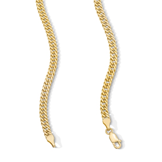 4.25mm Double Curb Chain Necklace in Semi-Solid 10K Gold - 22"