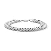 Thumbnail Image 1 of 10.6mm Diamond-Cut Curb Chain Bracelet in Solid Sterling Silver - 8.5”