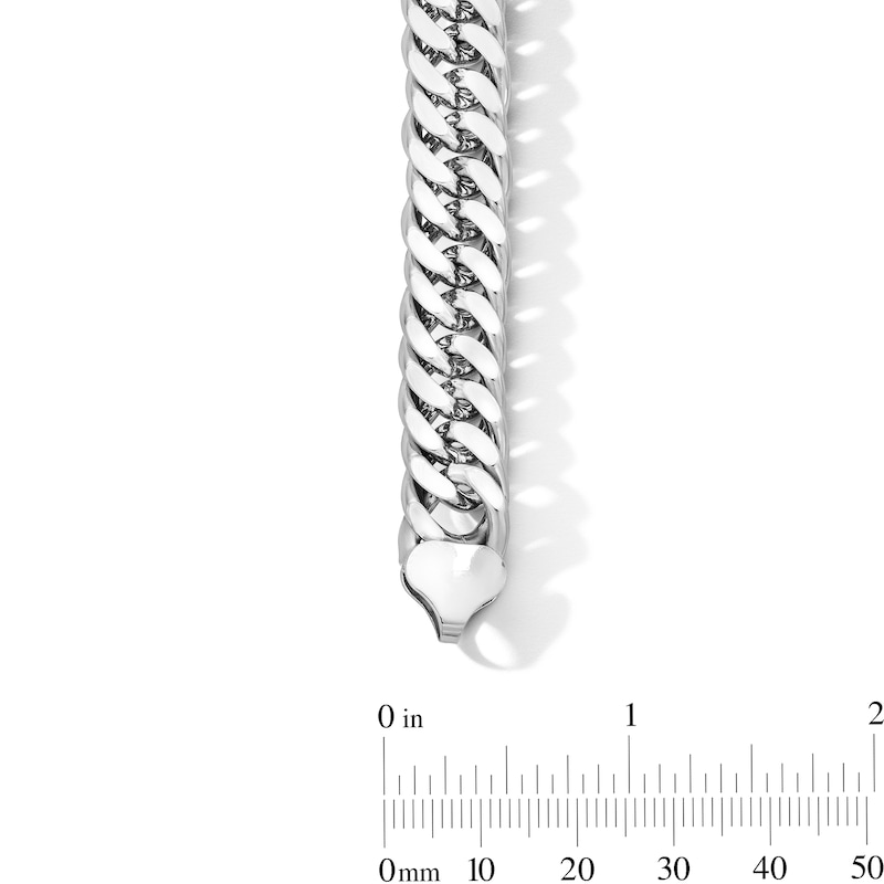 Main Image 3 of 10.6mm Diamond-Cut Curb Chain Bracelet in Solid Sterling Silver - 8.5”